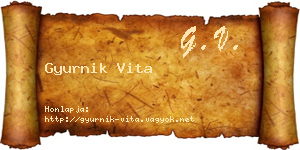 Gyurnik Vita névjegykártya